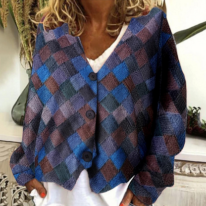 Stylish Women's Jacket V-Neck Button Closure
