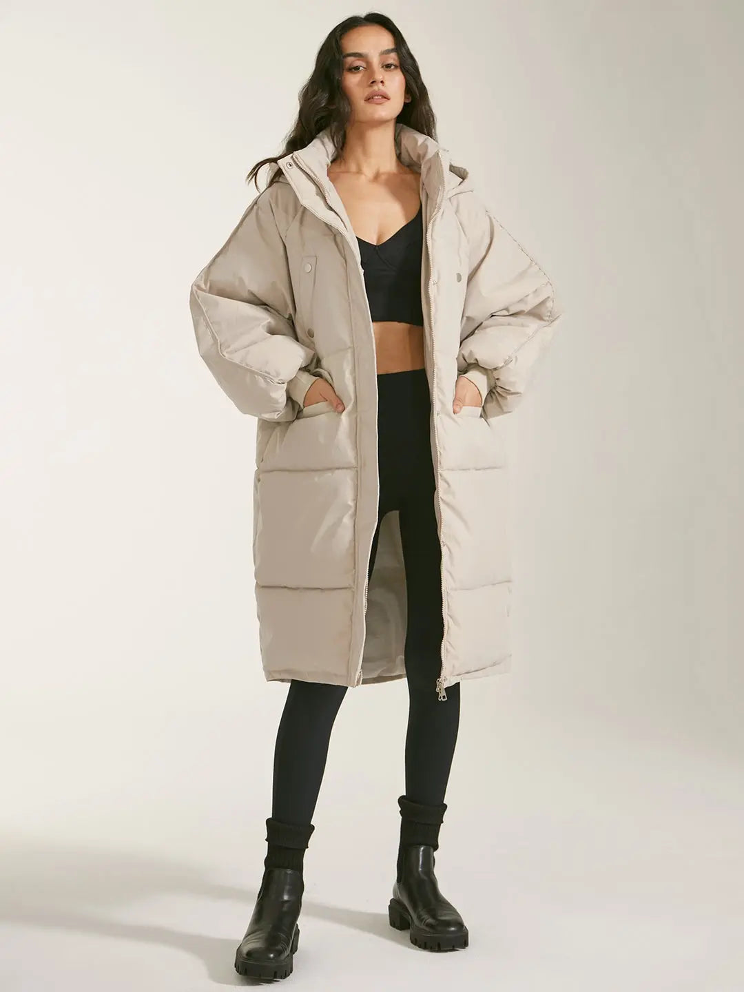 Women's Warm Winter Parka Hooded Zipper