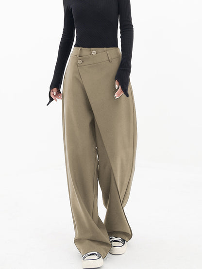Women's Asymmetrical Wide-Leg Trousers