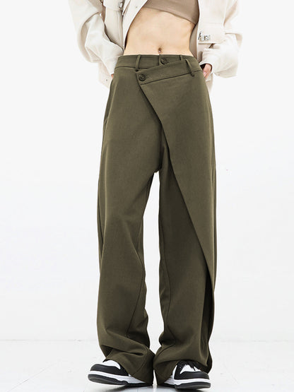 Women's Asymmetrical Wide-Leg Trousers