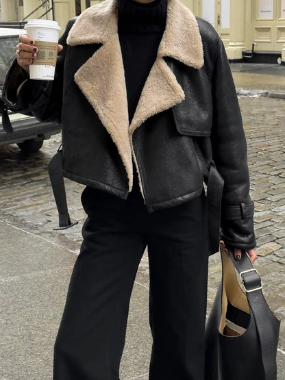 Women's Soft Sherpa Fleece Bomber Jacket