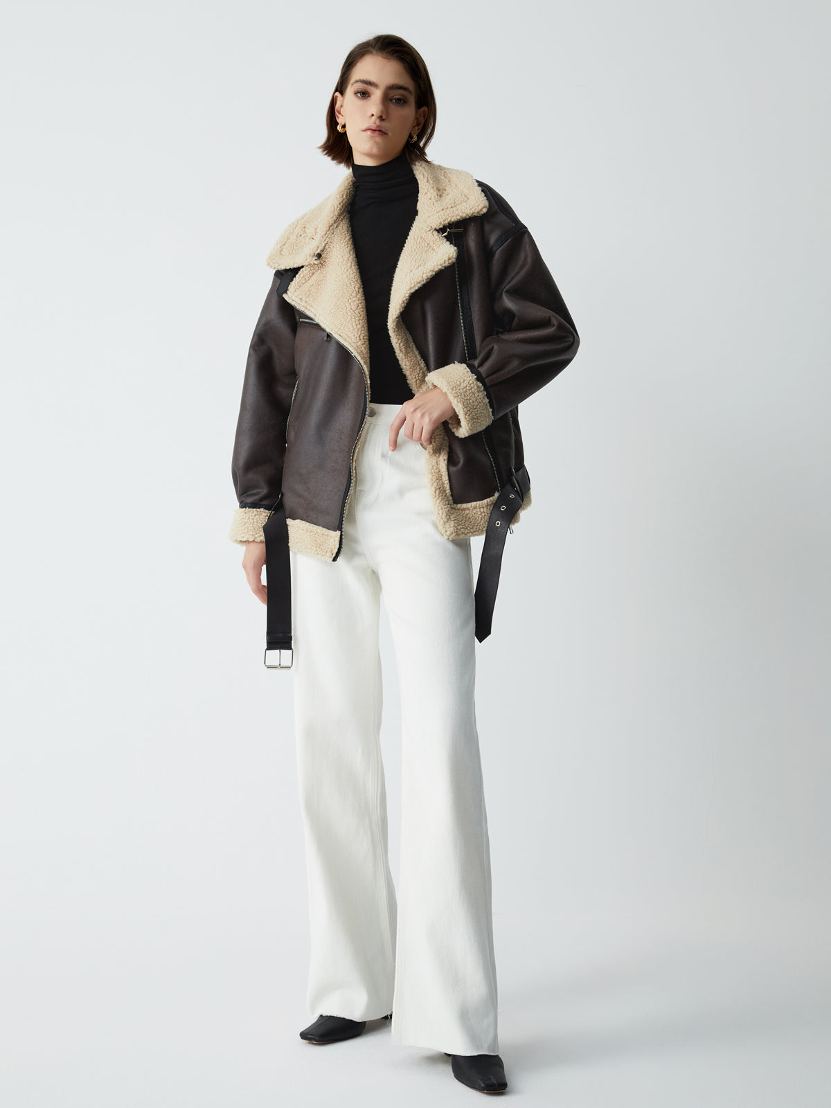 Braune Lederjacke Damen Elegant - IdealeKleiden