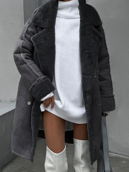 Faux Fur Long Elegant Coat