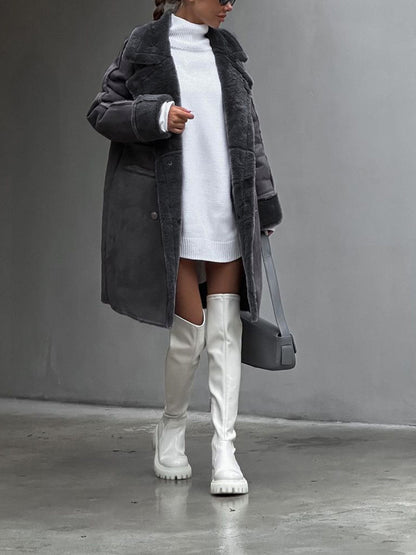 Women's Oversized Faux Shearling Coat → Women's Oversized Faux Fur Winter Coat