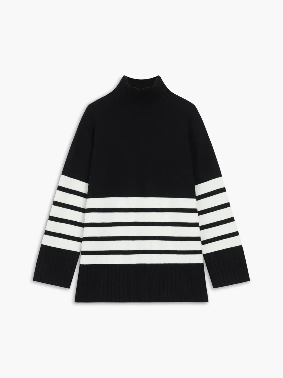 Women's Striped Turtleneck Sweater