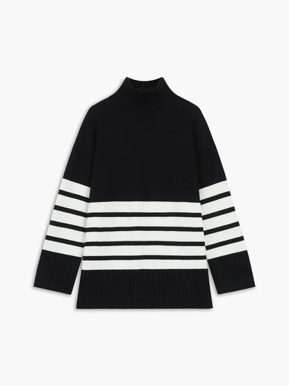 Women's Striped Turtleneck Sweater