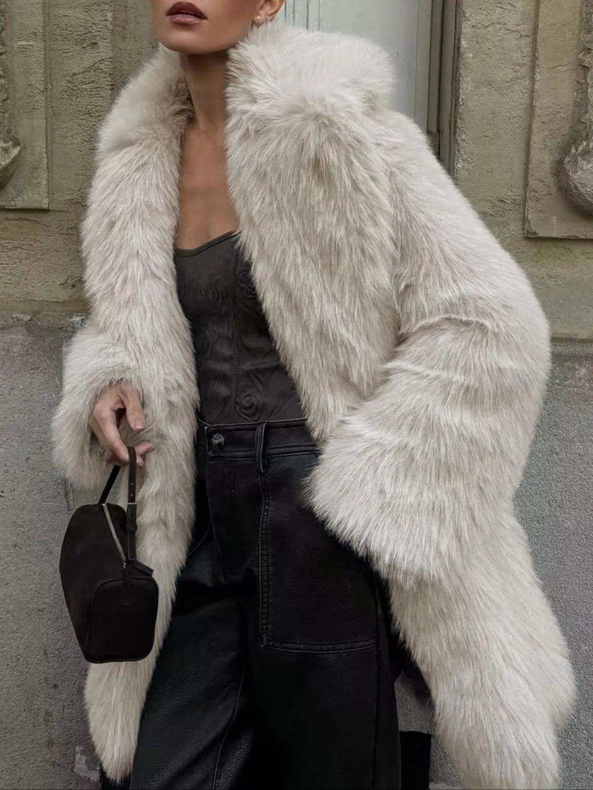 Soft Faux Fur Coat Loose Fit Oversize Design