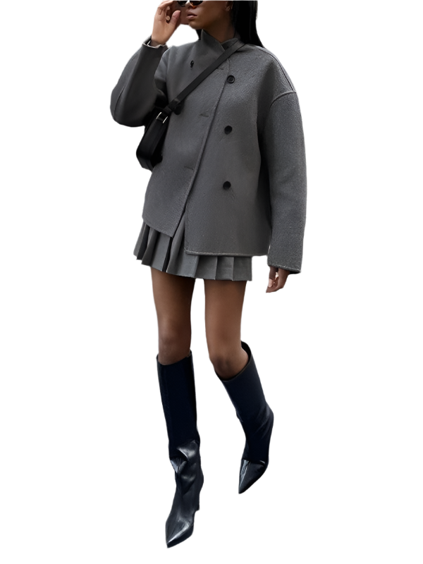 Elegant Women's Coat Timeless Wool Blend