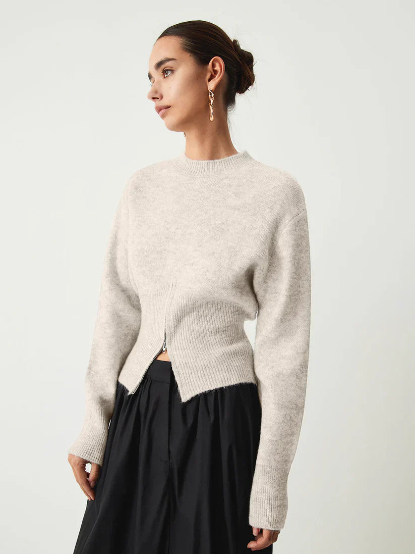 Women's Sweater with Half-Zip Modern Design