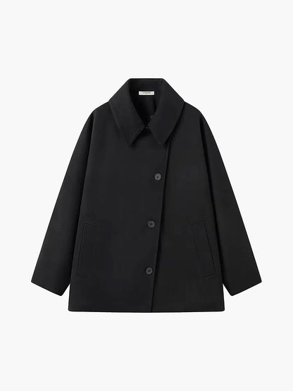 Oversize Women's Coat Buttons - Trendy Winter Coat