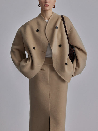 Women's Classic Peacoat Double-Breasted Coat
