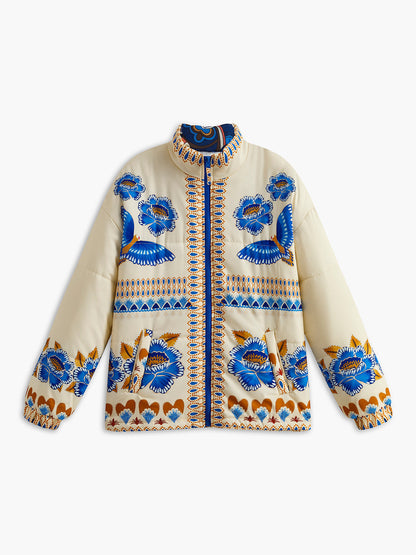 Winter jacket Boho style zipper