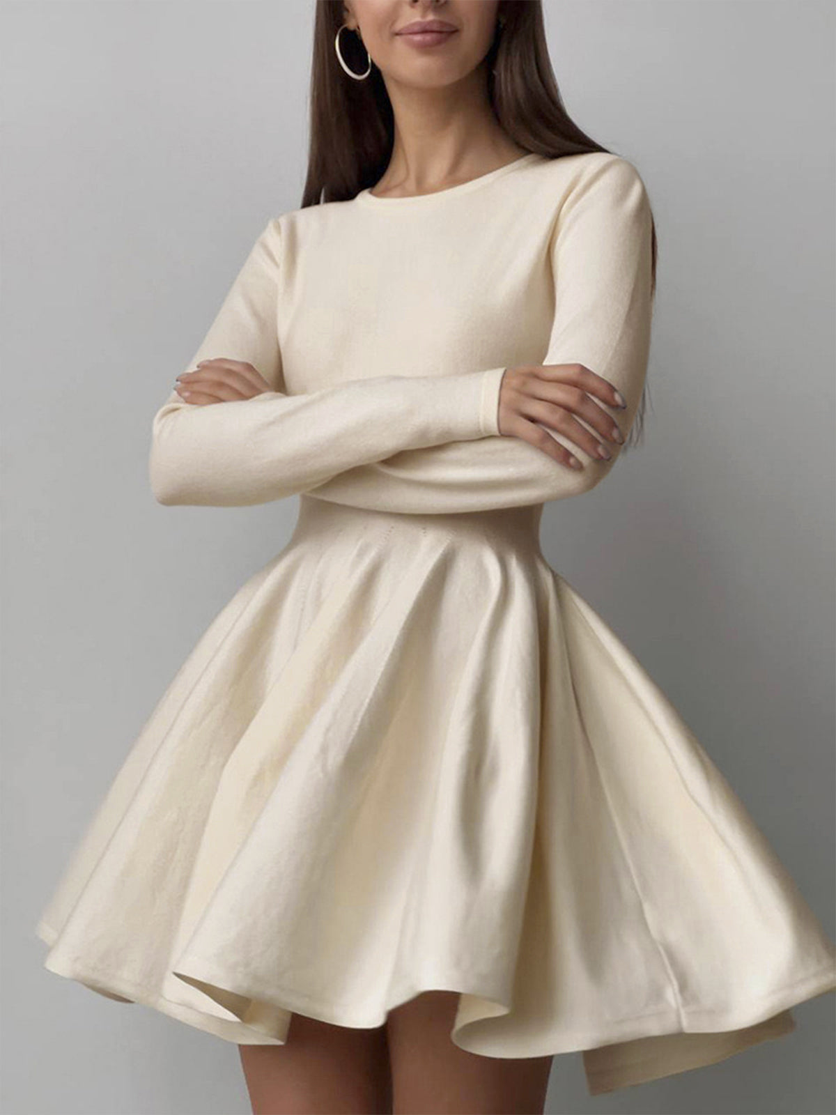Women's Elegant Short Sleeve Mini Dress