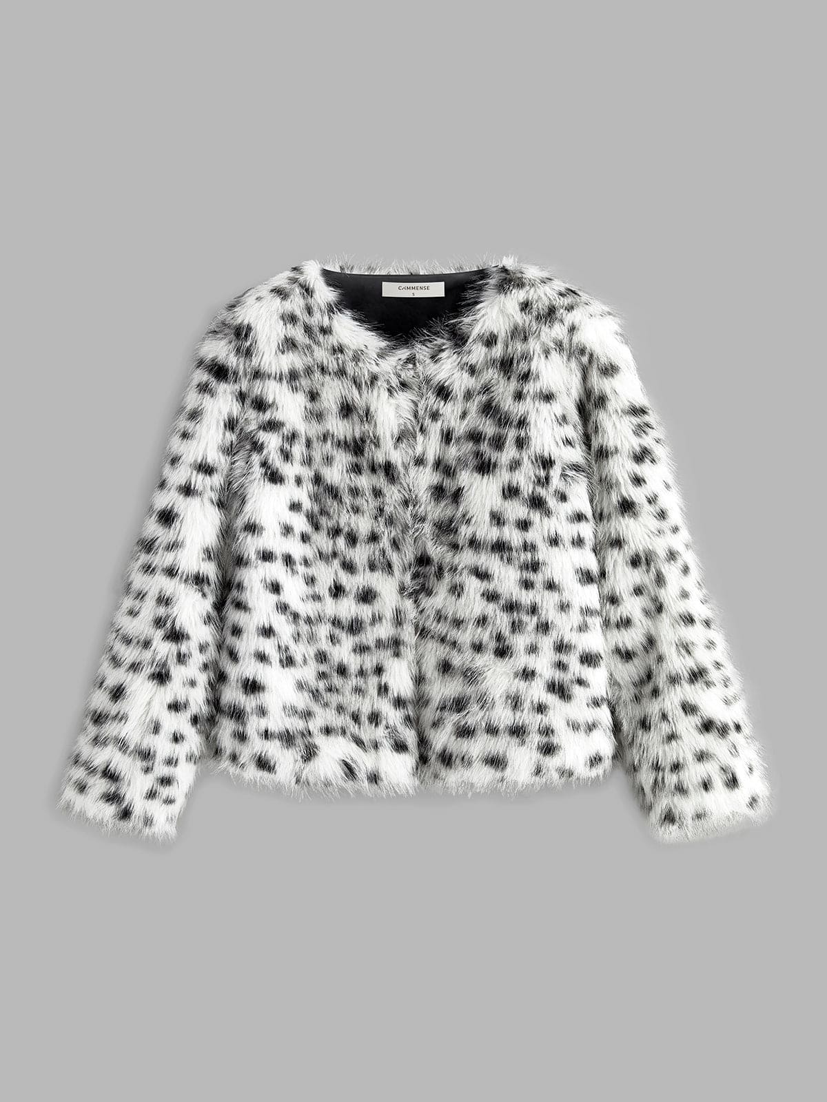 Faux Fur Jacket Leopard Print Soft & Stylish