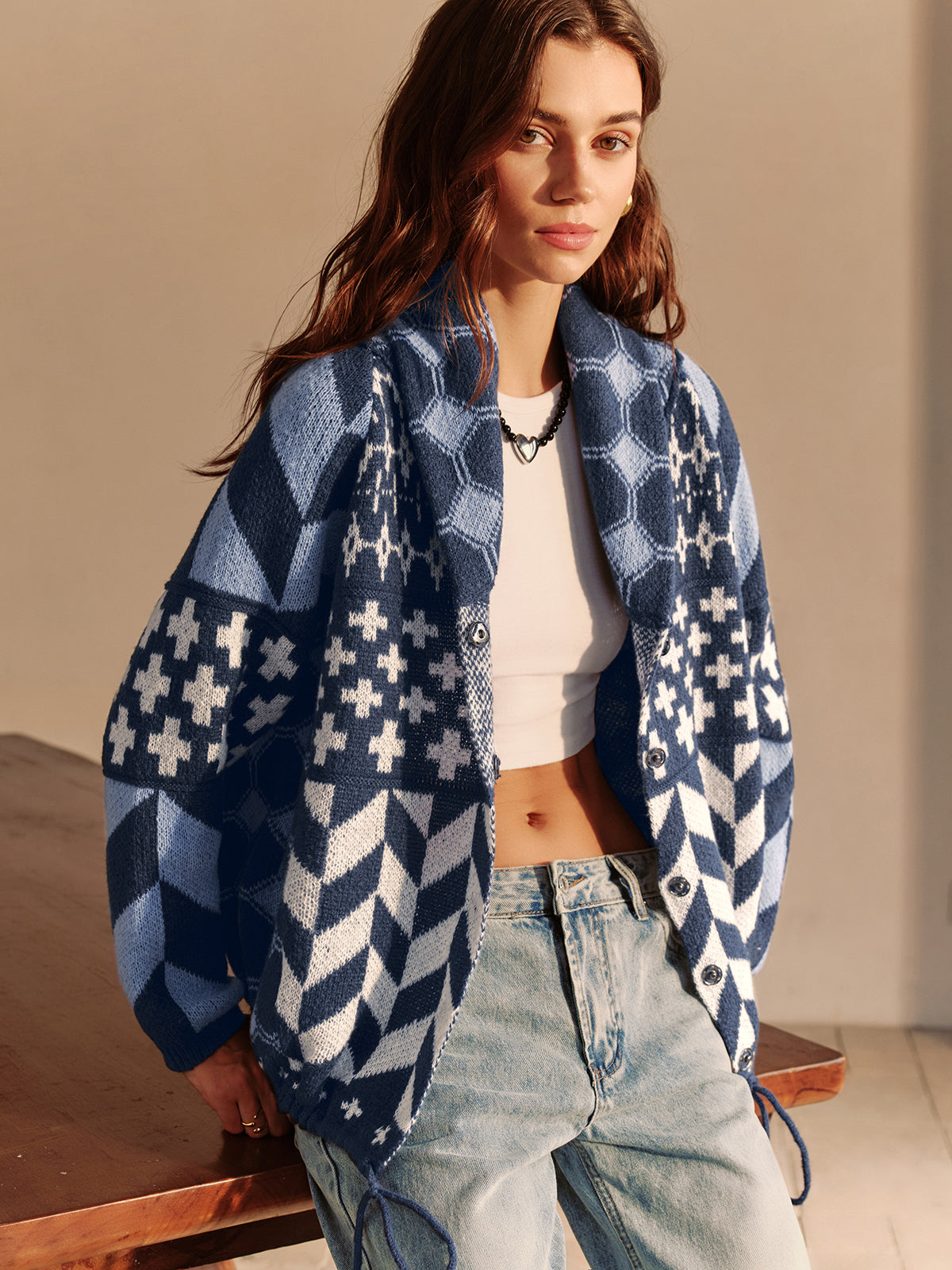 Boho Chic Jacket Printed Cozy Cut