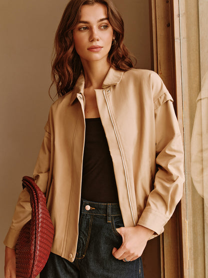 Practical Polo Jacket with Zipper