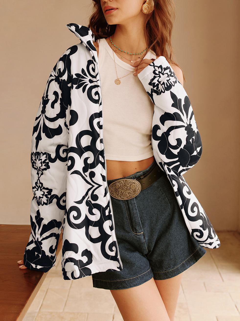 Stylish Bomber Jacket With Pockets Perfect Fit