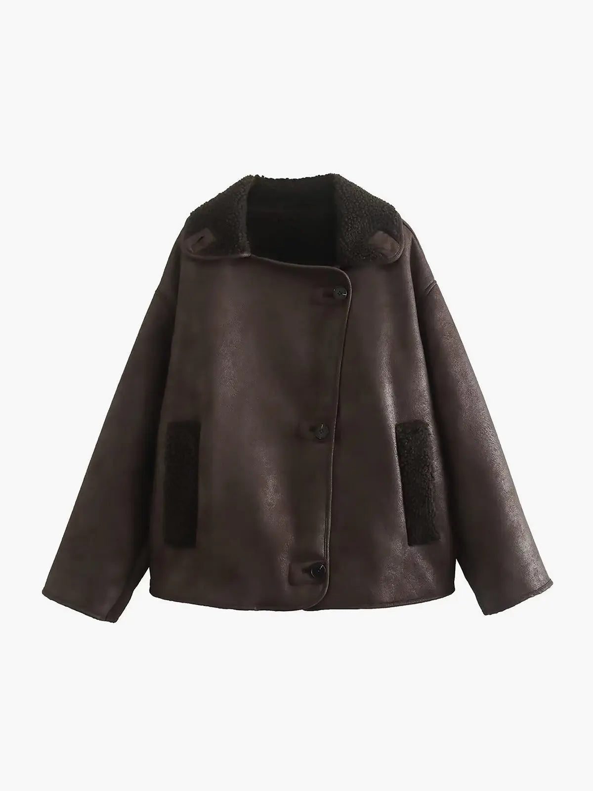 Elegant Faux Leather Jacket for Women Warm