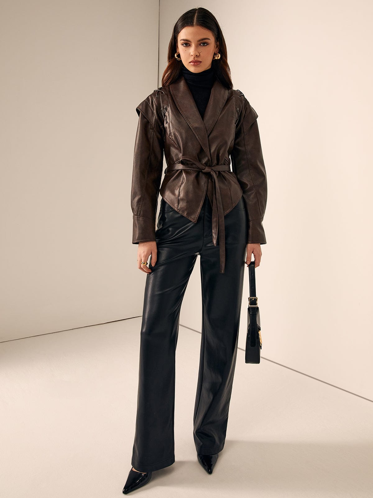 Chic Leather Jacket for Women Slim Fit