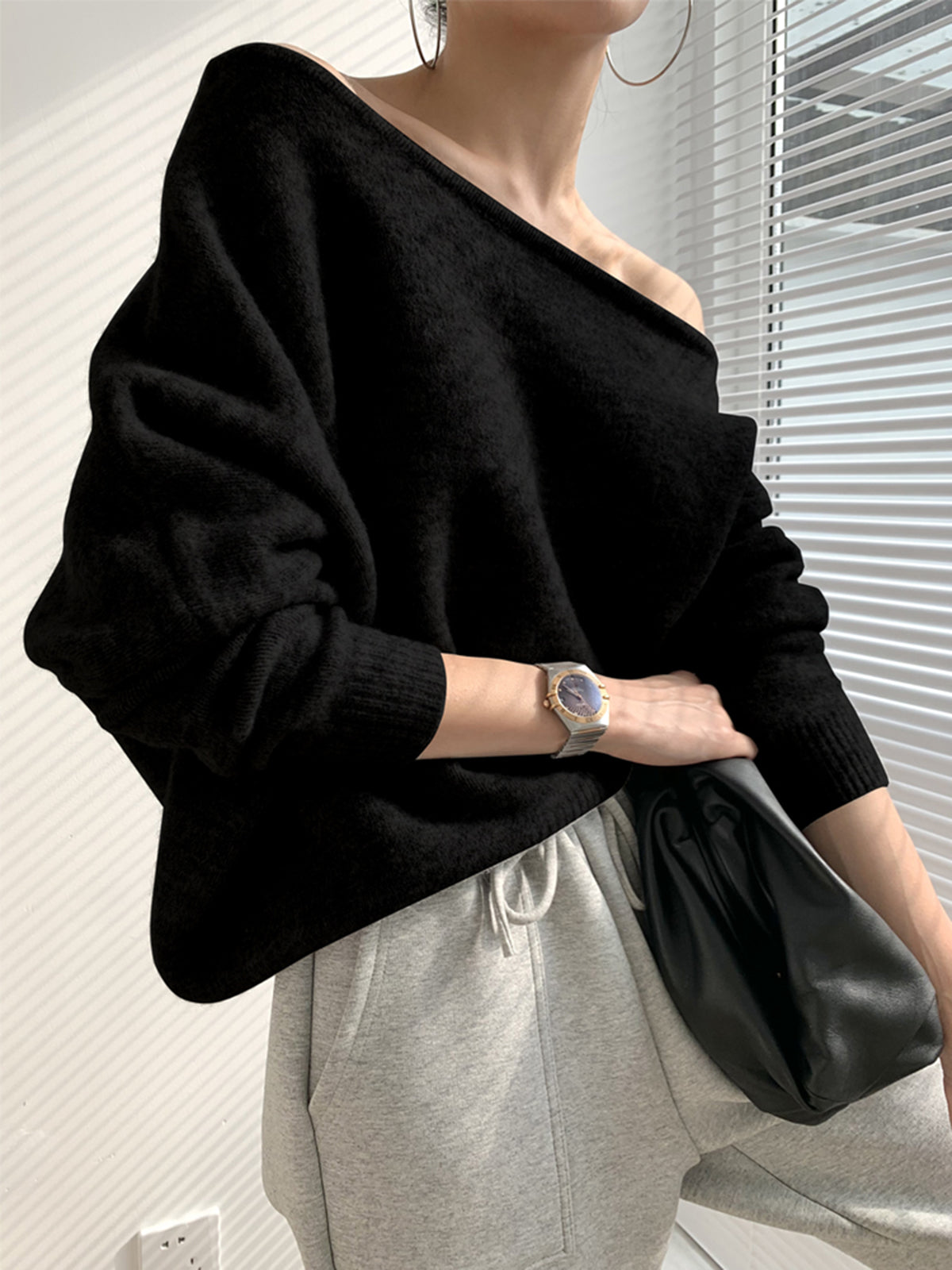 Soft Women's Dress | Off-shoulder Sweater Elegant Design