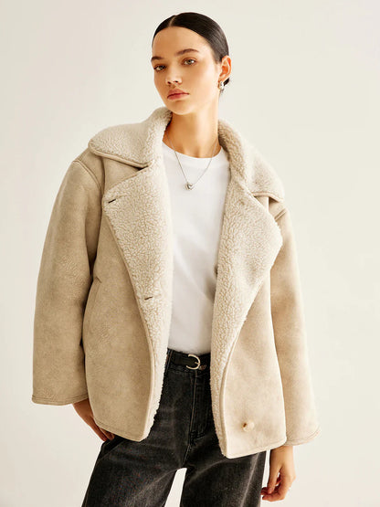 Stylish Fleece Jacket With Buttons