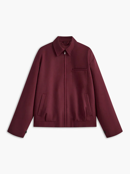 Stylische Damenjacke Revers Rot - IdealeKleiden
