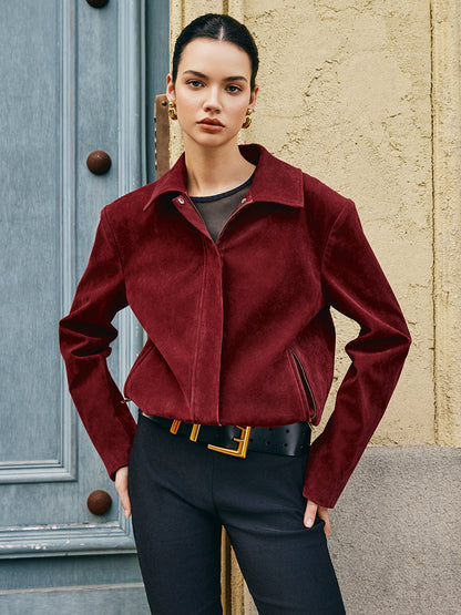 Women's Leather Bag with Lapel