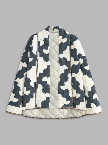 Stylish Winter Jacket Block Print Warm