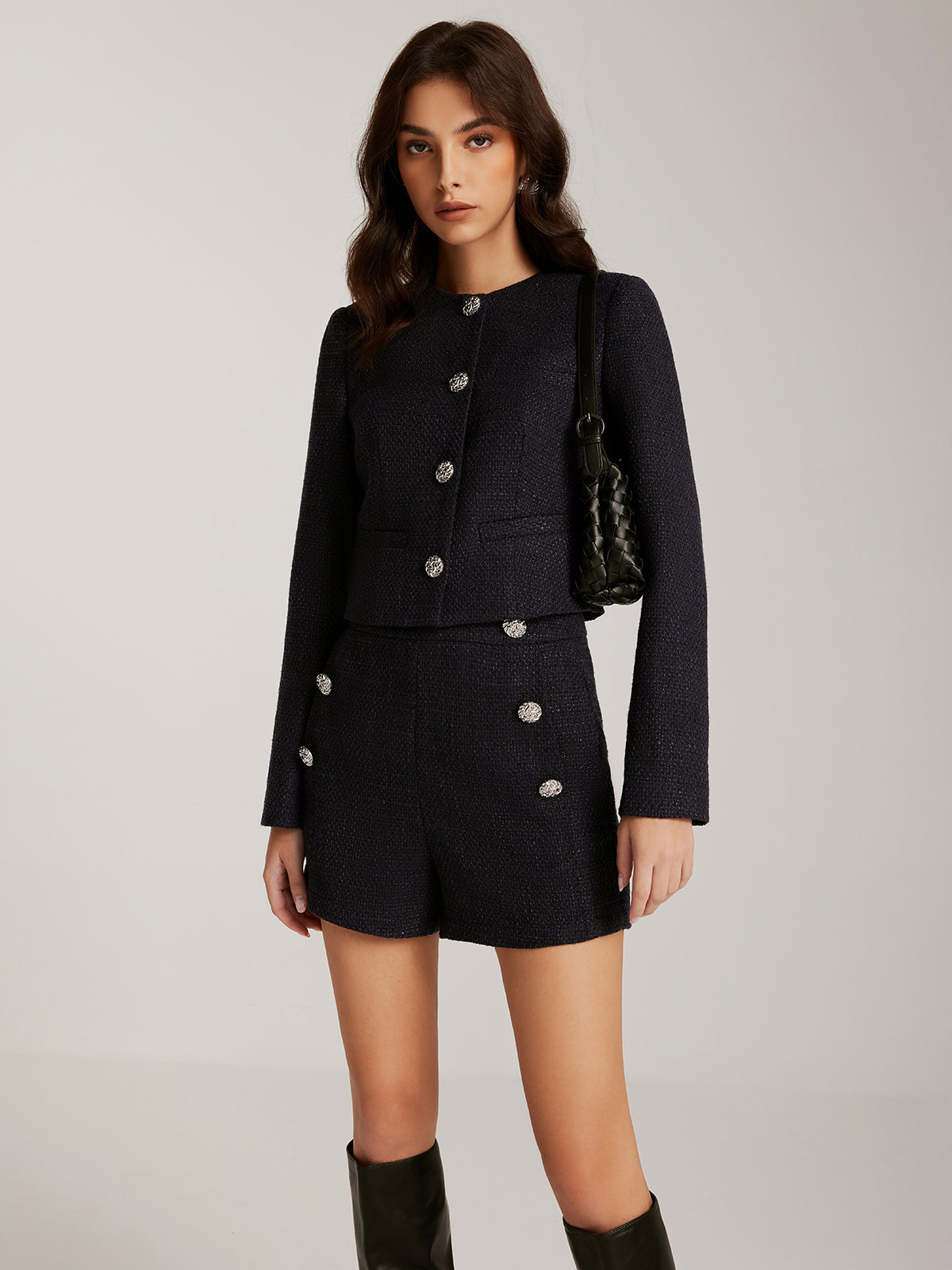 Down Jacket Short Tweed Winter