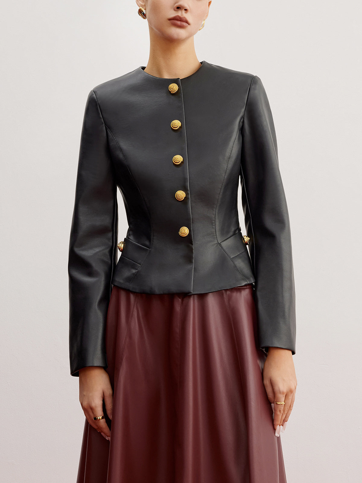 Chic Leather Jacket Slim Fit Women