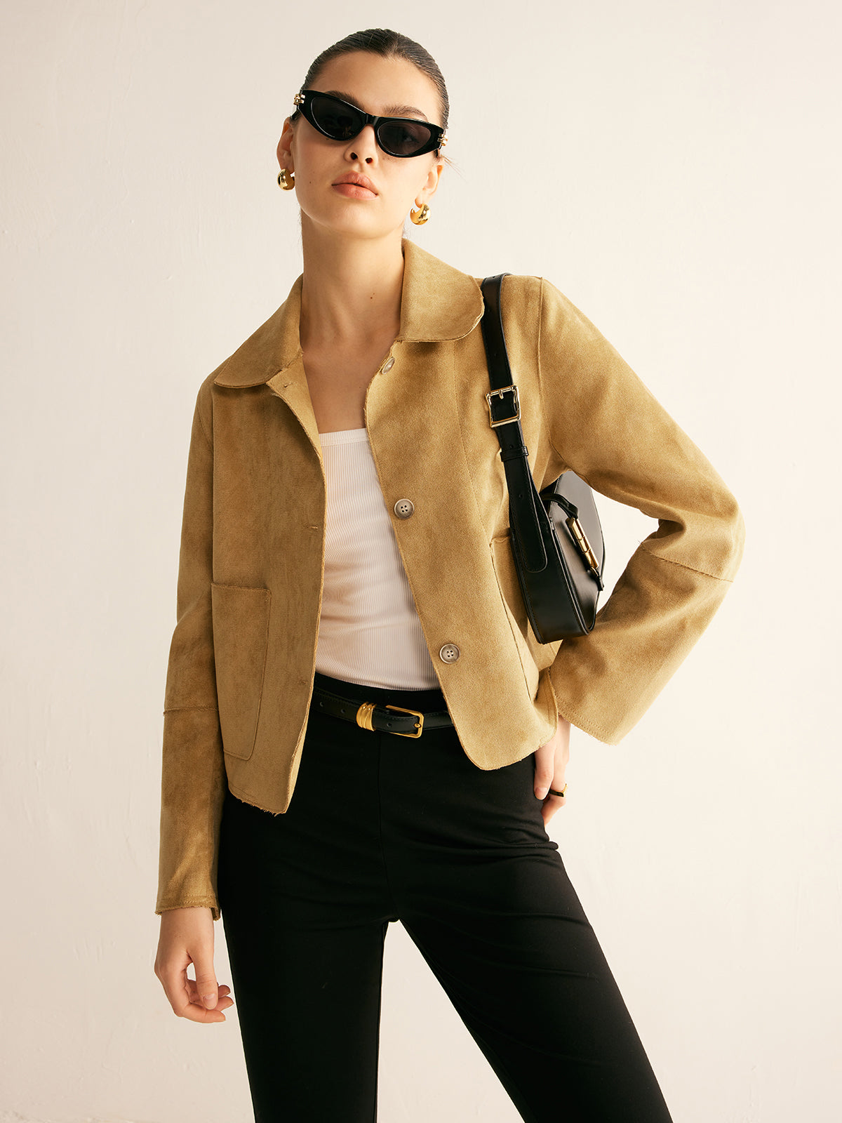 Faux Leather Cropped Biker Jacket