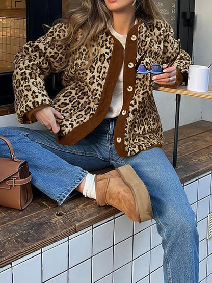 Stylish Leopard Jacket Soft Minky