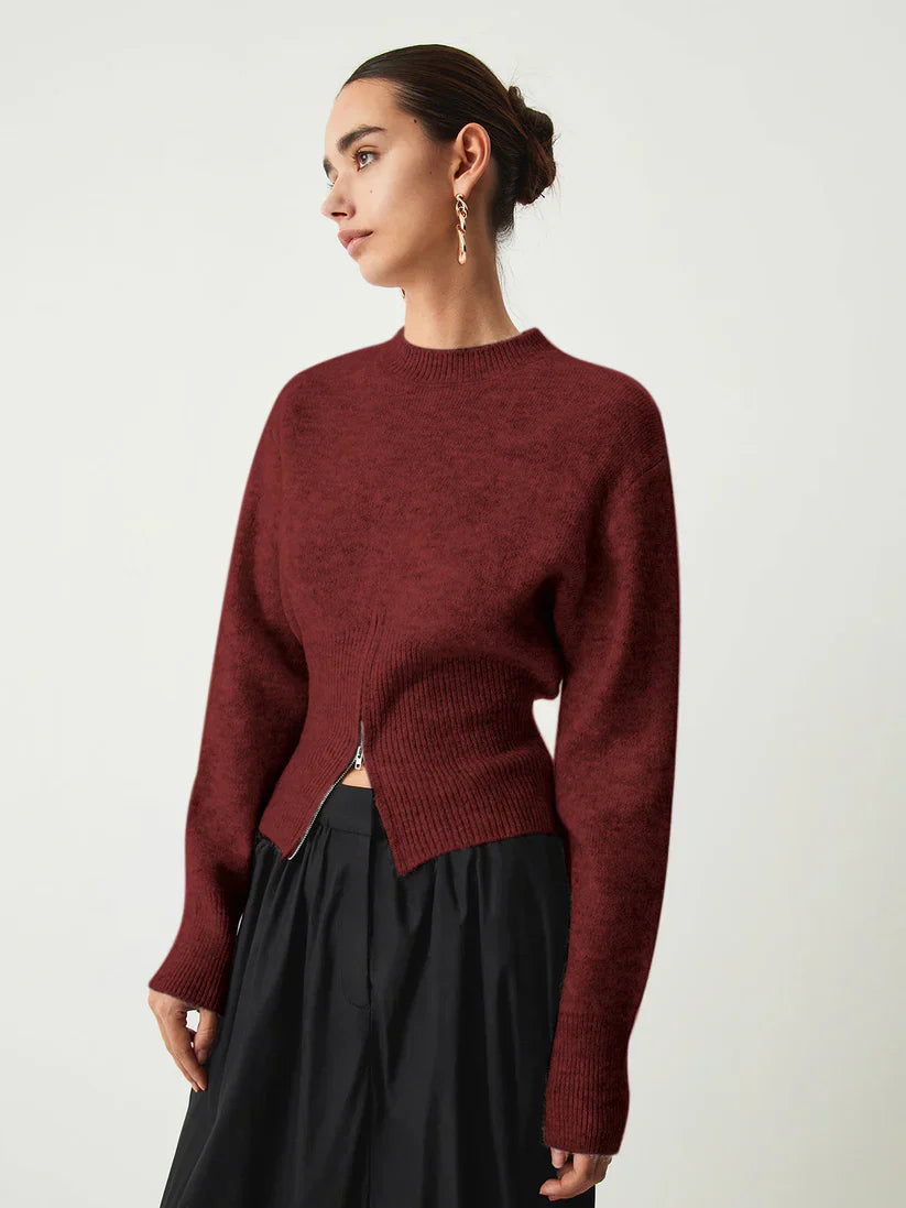 Women's Sweater with Half-Zip Modern Design