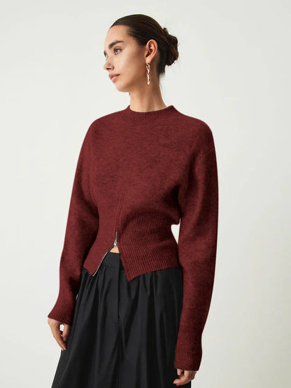 Women's Sweater with Half-Zip Modern Design