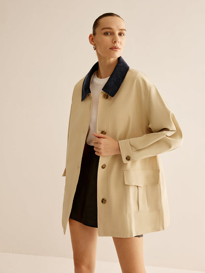 Women's shoes don't fit, this is a jacket: Elegant women's jacket cotton button closure