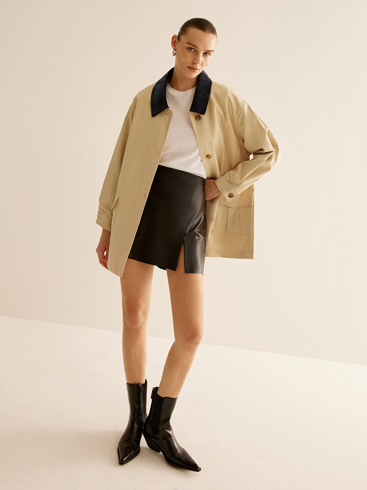 Damenschuhe passen nicht, das ist eine Jacke: Elegante Damenjacke Baumwolle Knopfverschluss - IdealeKleiden