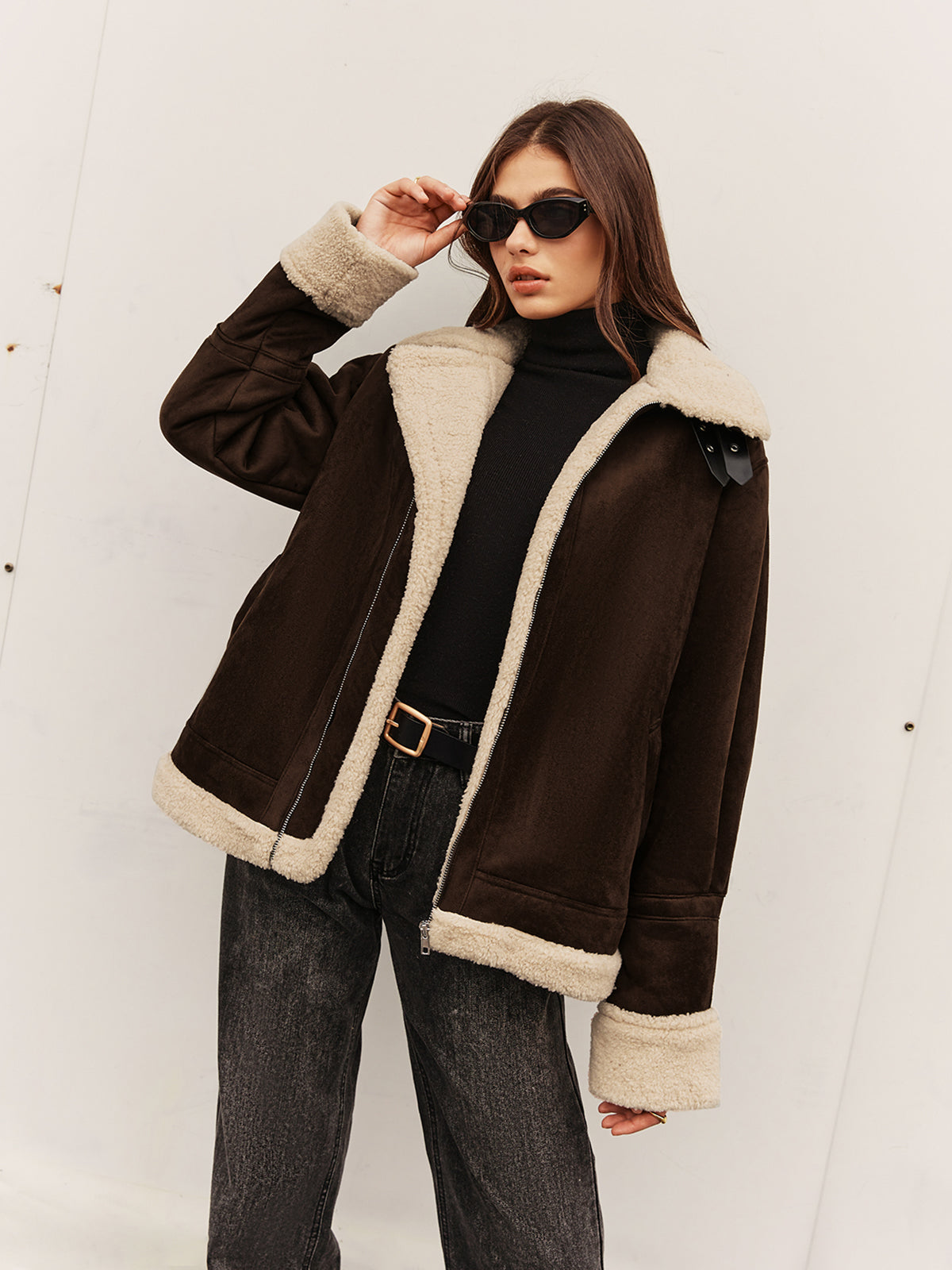 Stylish Women's Jacket Brown Vintage Look