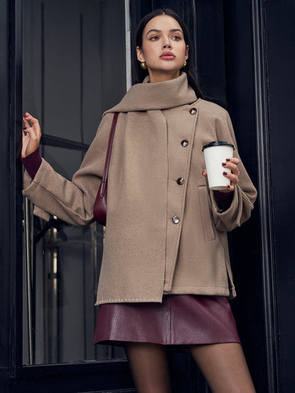 Elegant women's jacket with scarf accessory