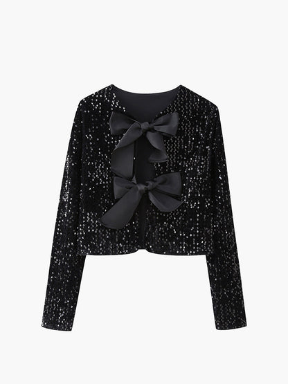 Elegant Women's Velvet Floral Pattern Jacket