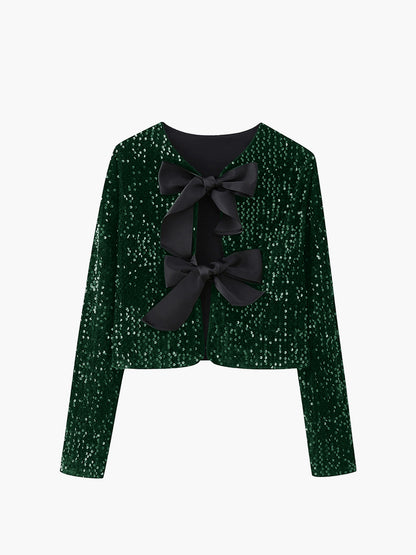 Elegant Women's Velvet Floral Pattern Jacket