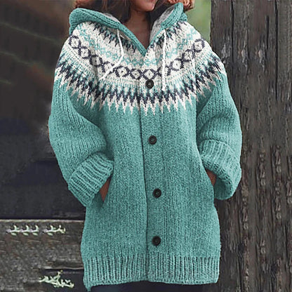 Women's Patterned Warm Winter Cardigan
