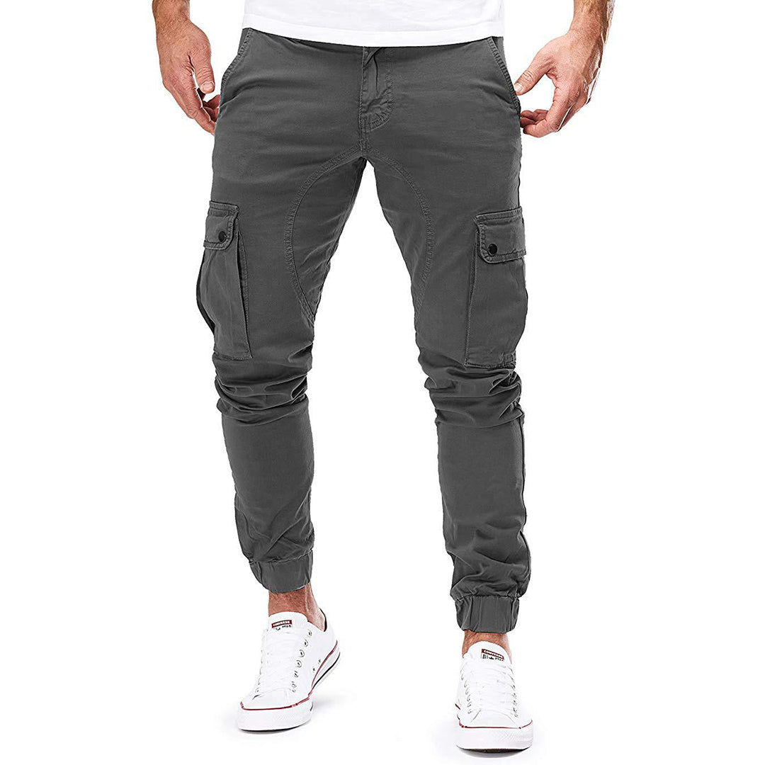 Slim Fit Cargo Pants Elastic Multi-Pocket