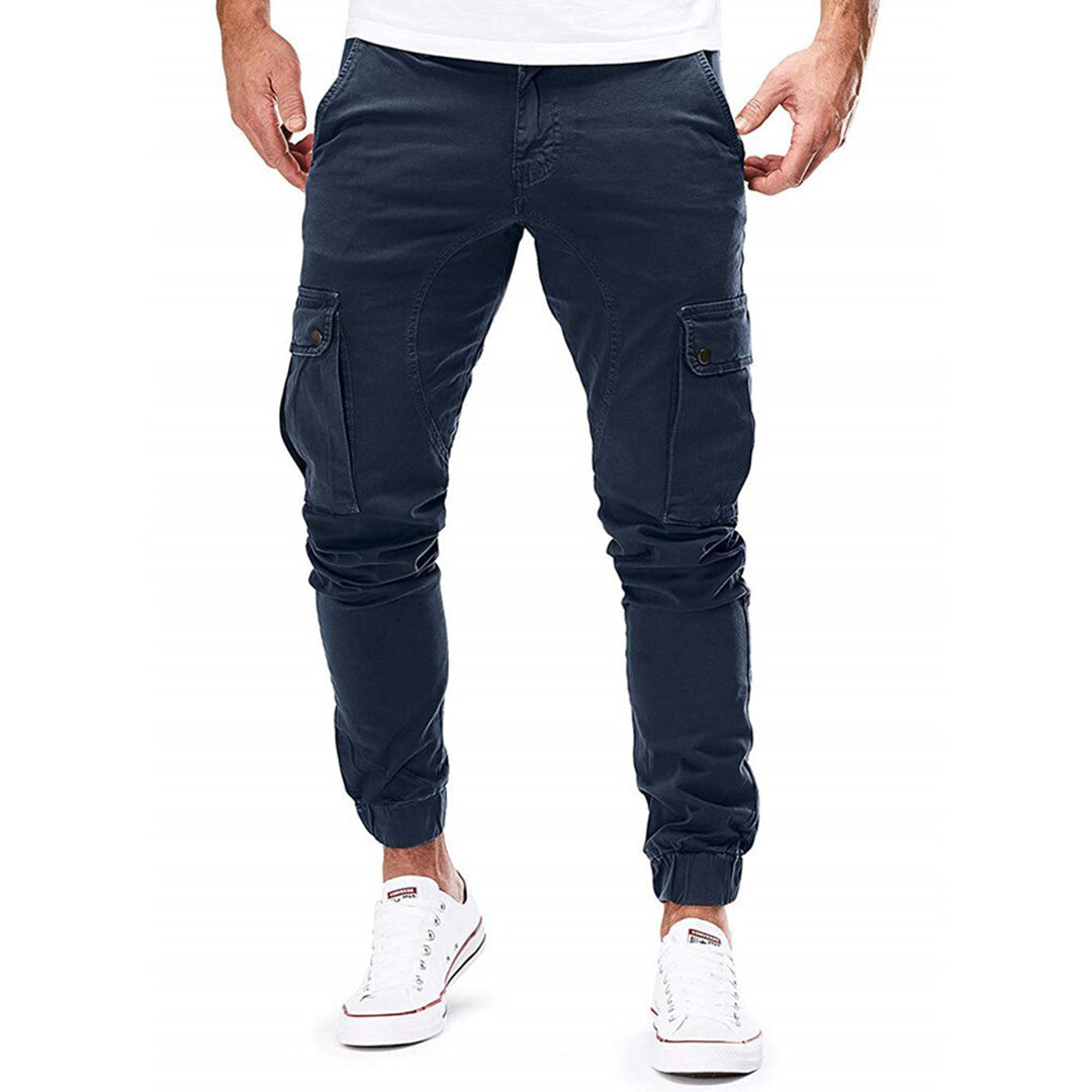 Slim Fit Cargo Pants Elastic Multi-Pocket