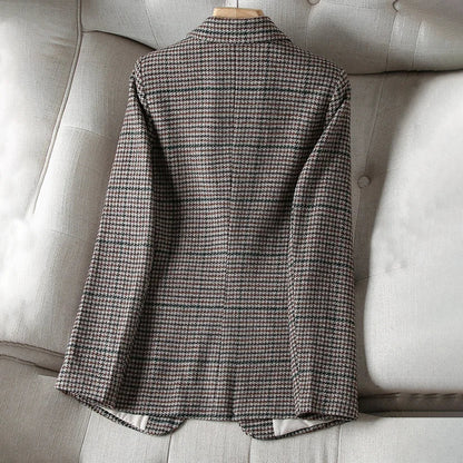 Modisches Karo Blazer für Damen - IdealeKleiden