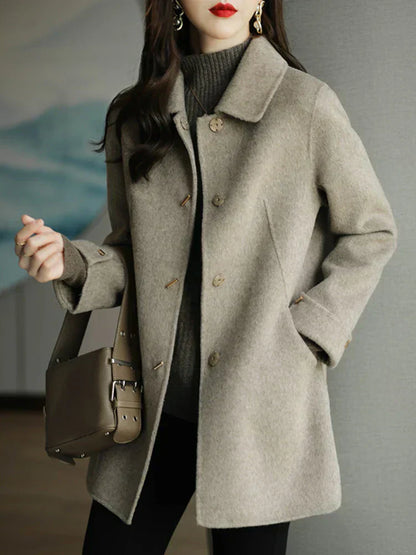 Women's Wool Coat Grey Modern Elegance