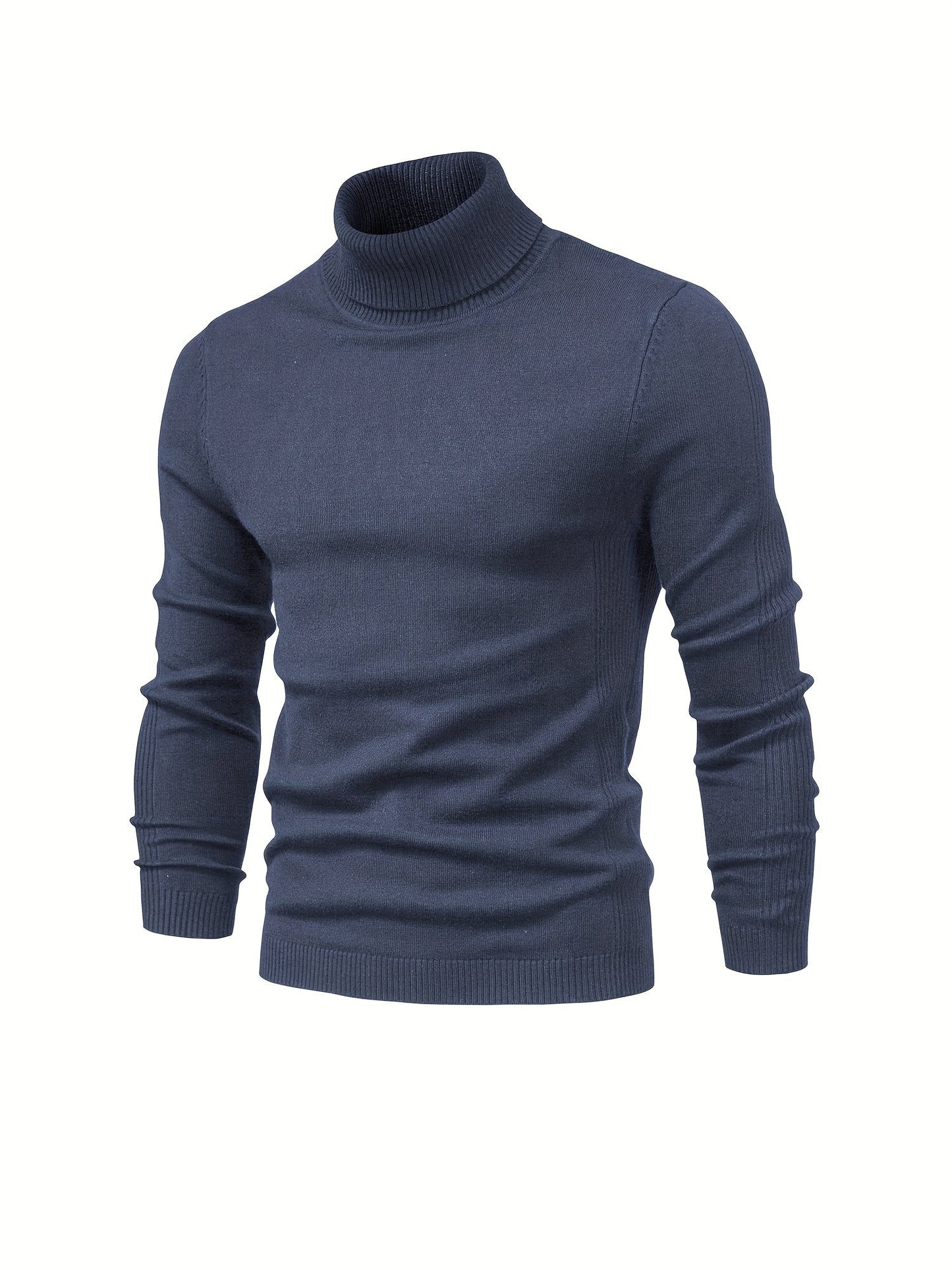 Men's Roll-Neck Sweater Merino Wool Modern Warm