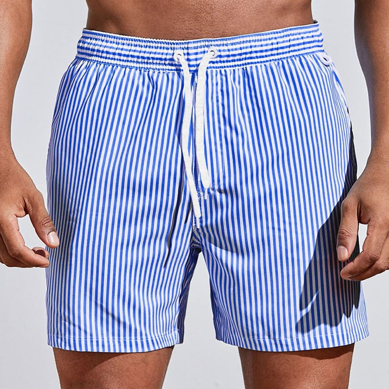 Men's Swim Shorts Striped Elastic Beach