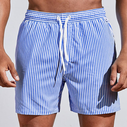 Men's Swim Shorts Striped Elastic Beach