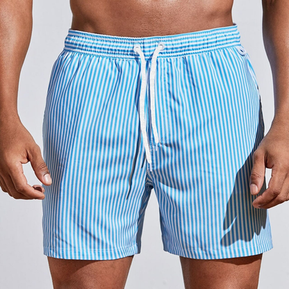 Men's Swim Shorts Striped Elastic Beach