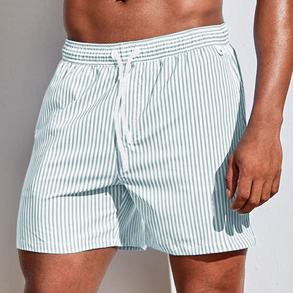 Men's Swim Shorts Striped Elastic Beach